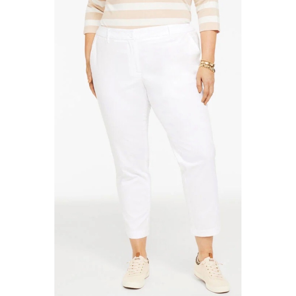Talbots White Chatham Ankle Pants Womens High Rise Slim Leg Cropped Trousers - Picture 1 of 3